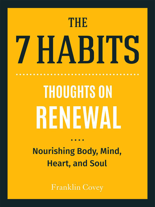 Title details for Thoughts on Renewal by Stephen R. Covey - Available